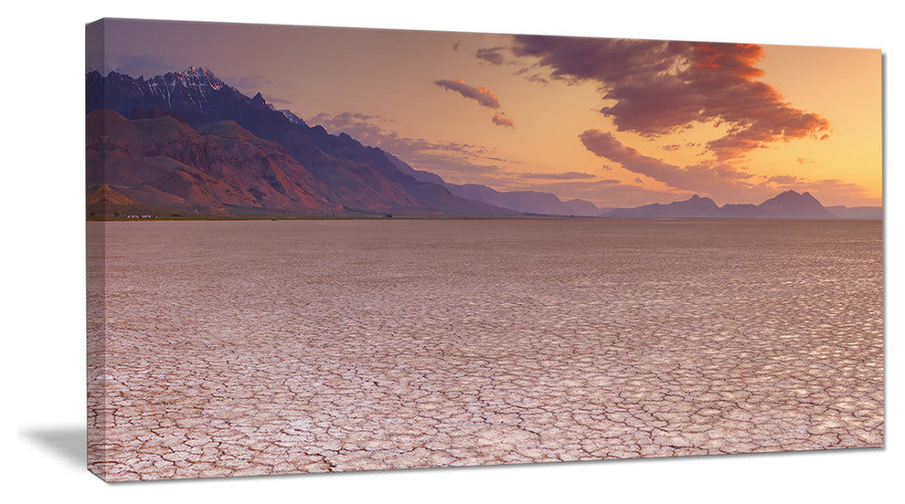 Cracked Earth in Alvord Desert, Landscape Canvas Art Print, 60"x28"