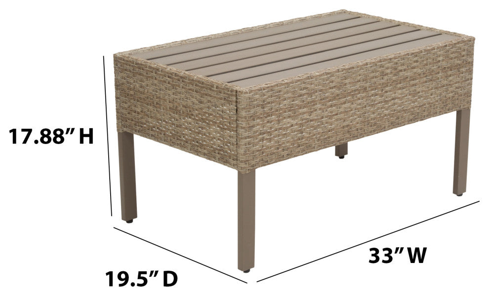 Maui 7-Piece Outdoor Conversation Set, Two Ottomans, Coffee Table, Stone