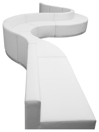 HERCULES Alon Series Melrose White Leather Reception Configuration, 9 Pieces