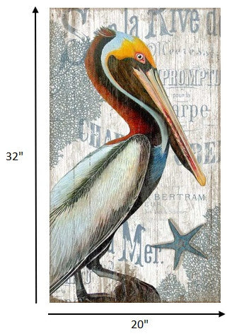 Colorful Pelican XL Wall Decor