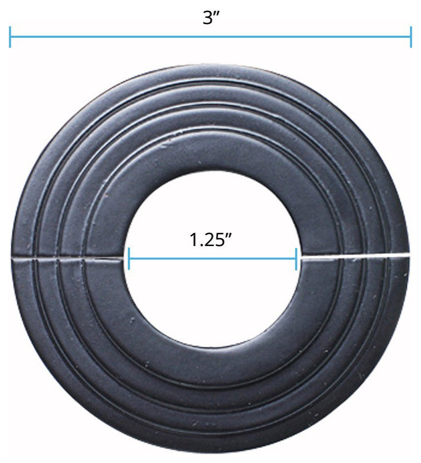 Radiator Flanges Black Aluminum Escutcheon 1 1/4'' ID Pack of 2
