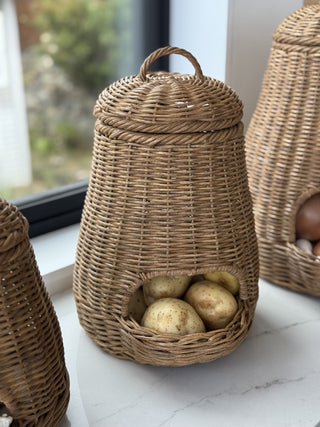 Wicker Potato Basket, Fruit and Vegetable Storage Basket, Medium