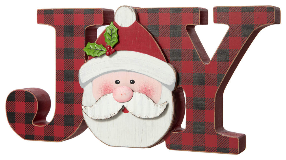 Wooden Christmas Centerpiece Table Decor, "Joy "