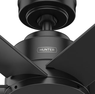 Hunter 52" Kennicott Matte Black Damp Rated Ceiling Fan and Wall Control