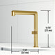 VIGO Jewel 11 in. H Single Handle Kitchen Bar Faucet, Matte Brushed Gold