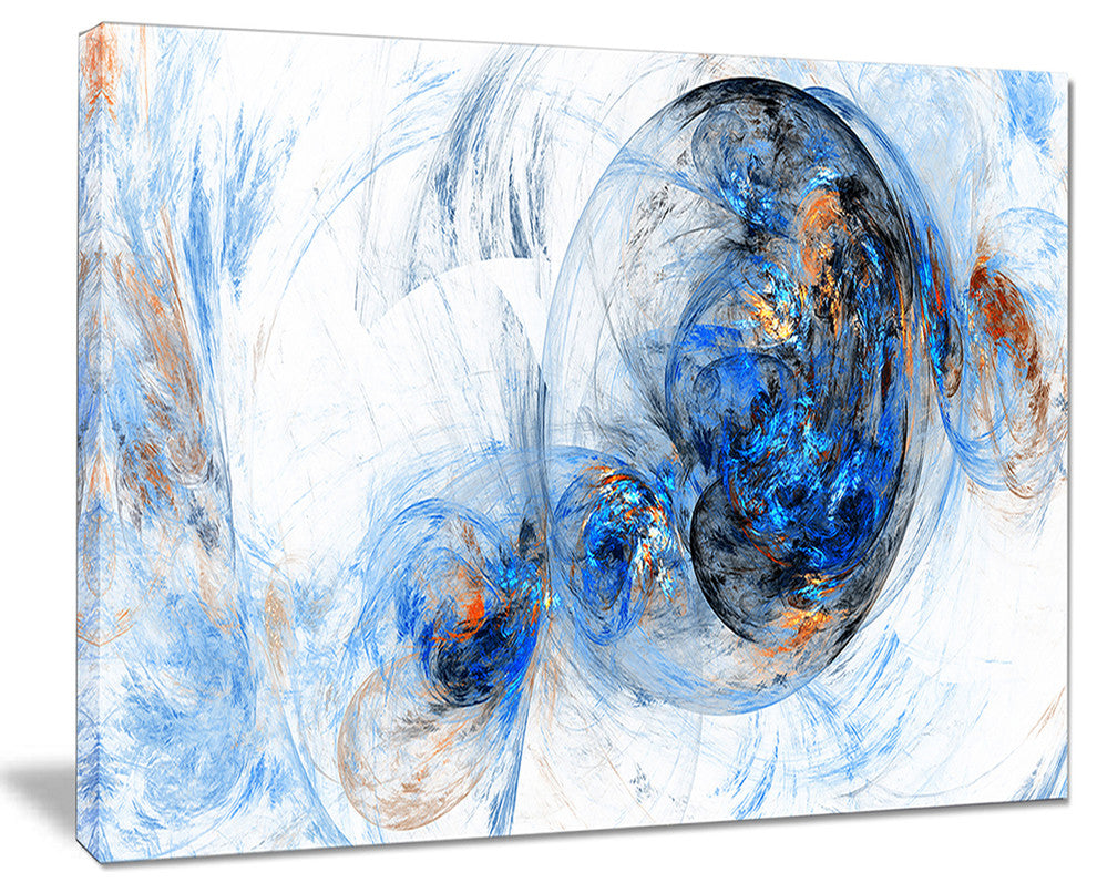 "Colored Smoke Dark Blue" Abstract Digital Art Canvas Print