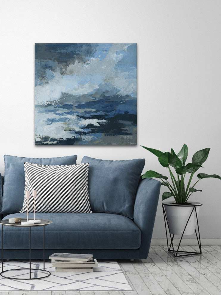 "Camouflage Waves" Painting Print on Wrapped Canvas, 48"x48"