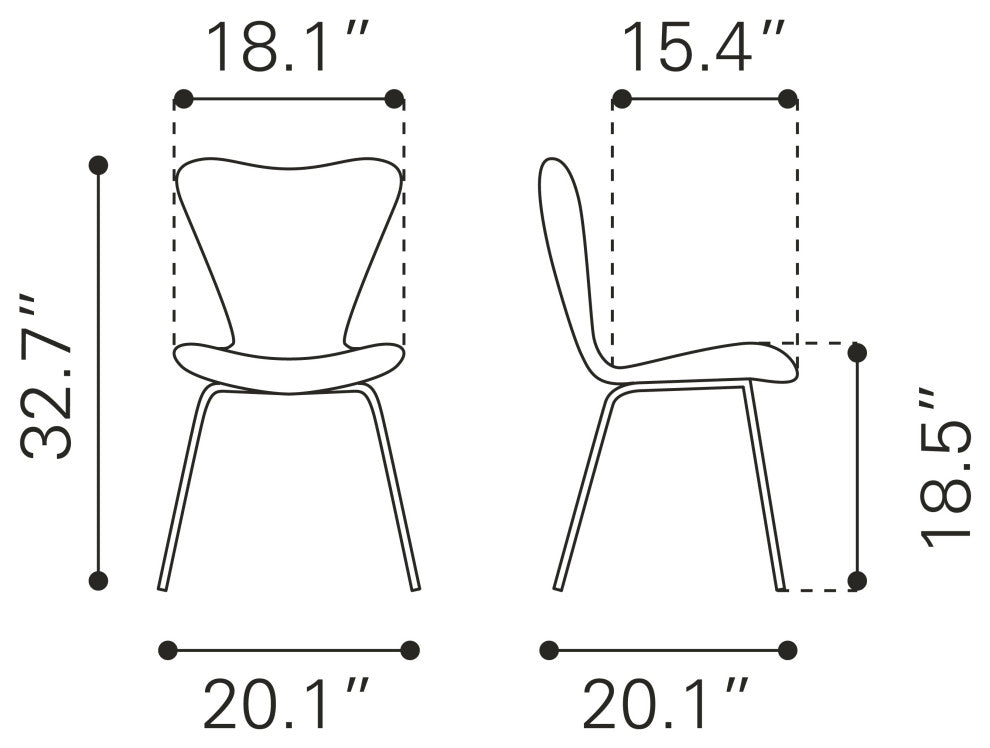 Torlo Dining Chair, Set of 2 Black