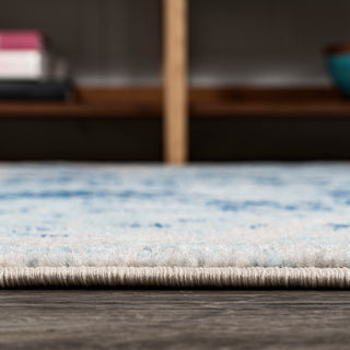 Dune Modern Abstract Area Rug, Cream/Blue, 8x10