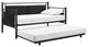 DHP Astoria Upholstered Twin Metal Daybed and Trundle in Black