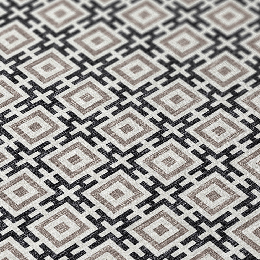 Indoor/Outdoor Marlo MO1 Black Machine Washable 8' x 10' Rug