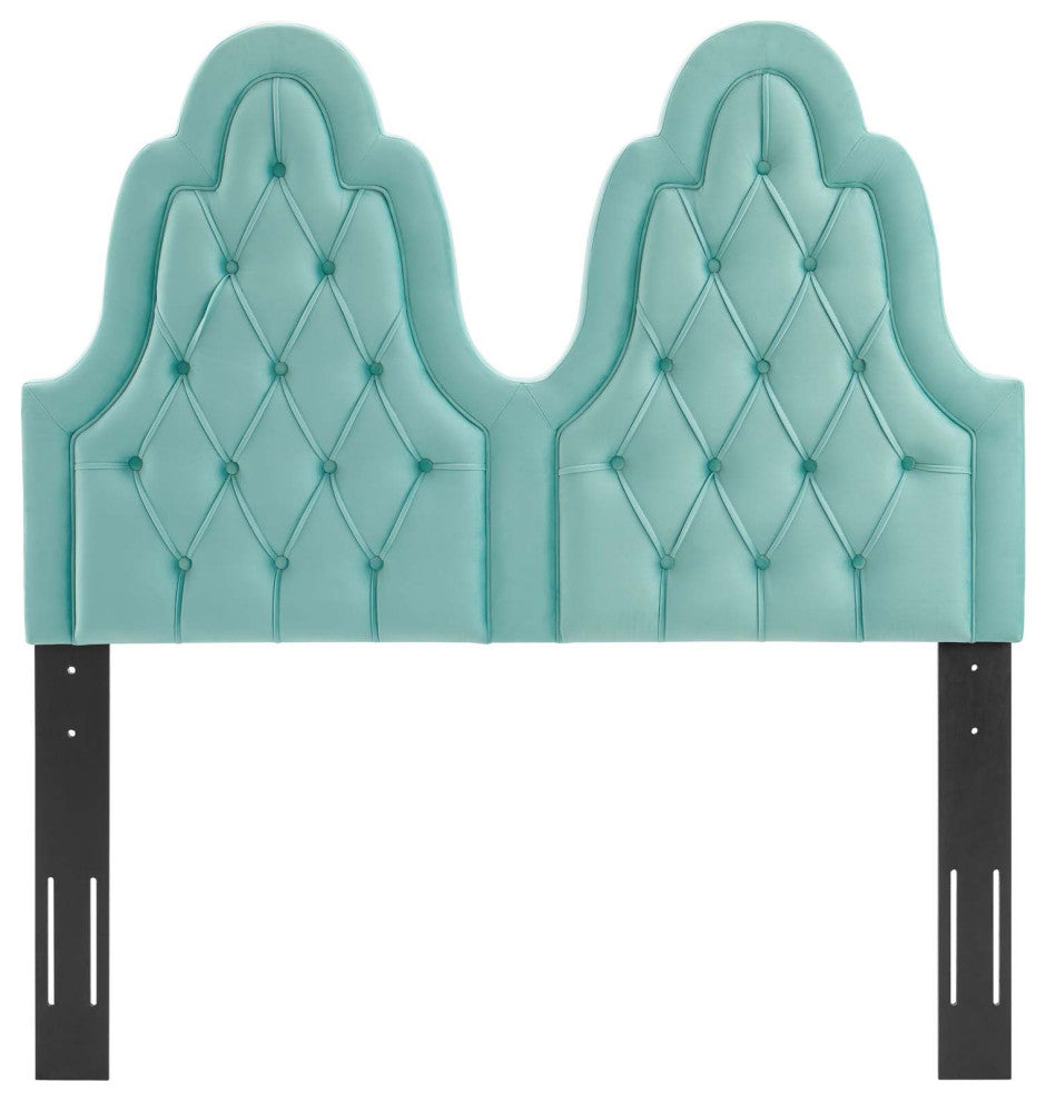 Augustine Tufted Performance Velvet Full/Queen Headboard Mint