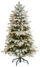 4' Flocked North Carolina Fir Artificial Christmas Tree, 250 Warm White Lights
