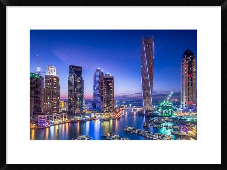 "Dubai Marina" Framed Digital Print by Vinaya Mohan, 30x22"