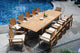 13-Piece Teak Dining Set: 122" X-Large Rectangle Table, 12 Clip Stacking Chairs