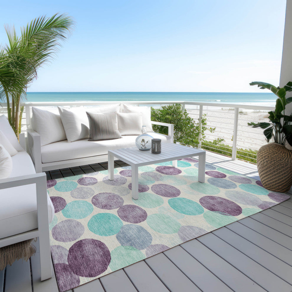 Machine Washable Indoor/Outdoor Chantille ACN1898 Plum 3' x 5' Rug