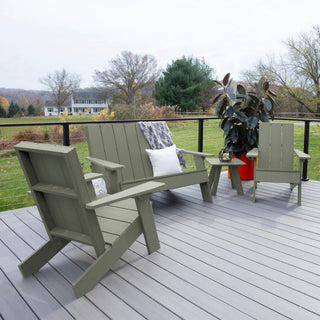 Italica Modern 4-Piece Adirondack Outdoor Set, Eucalyptus