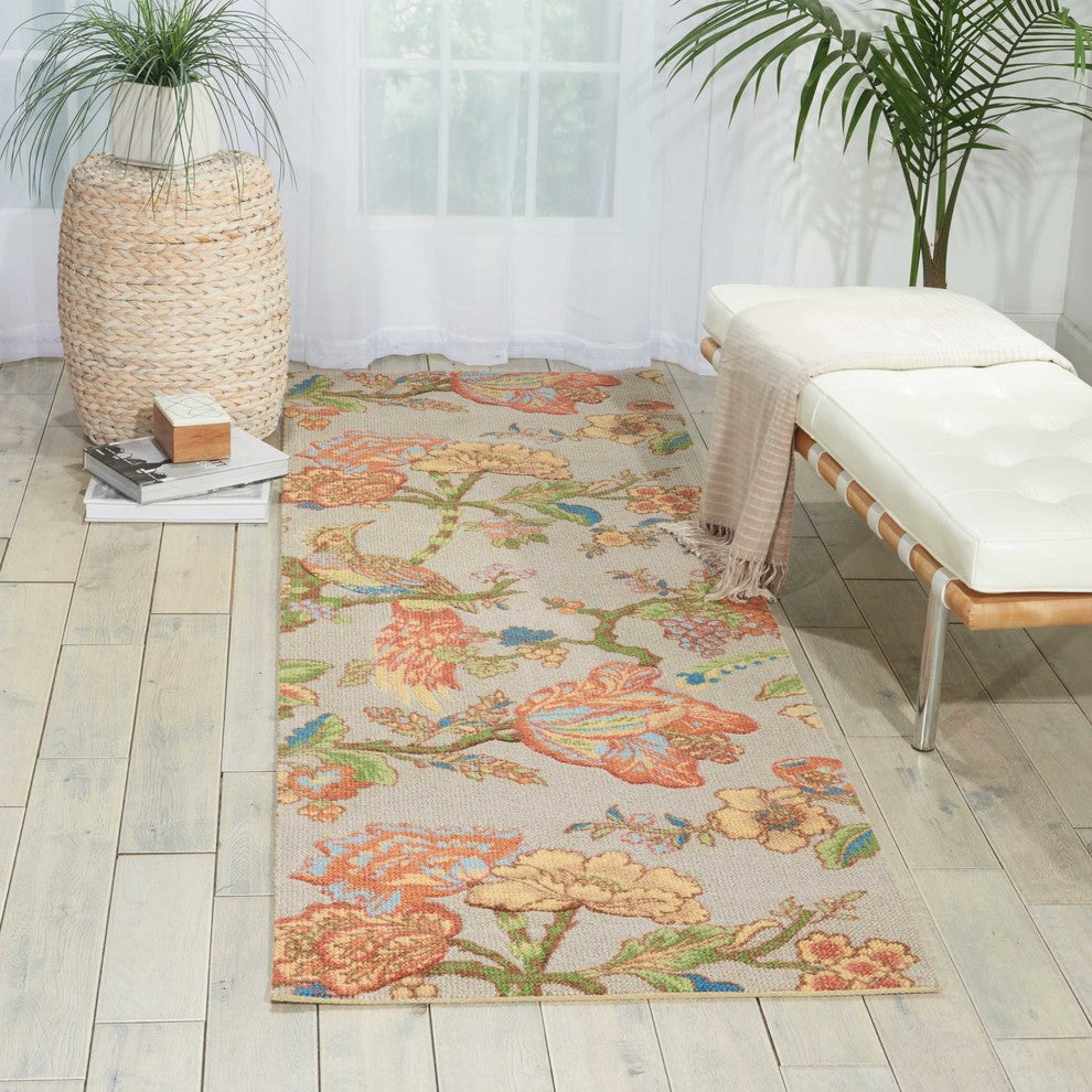 WAVERLY GLOBAL AWAKENING CASABLANCA ROSE SMOKE AREA RUG BY NOURISON