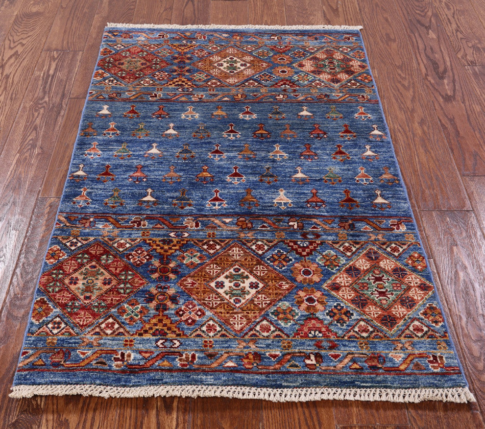 2' 8" X 4' 2" Khorjin Super Kazak Handmade Wool Rug Q7582