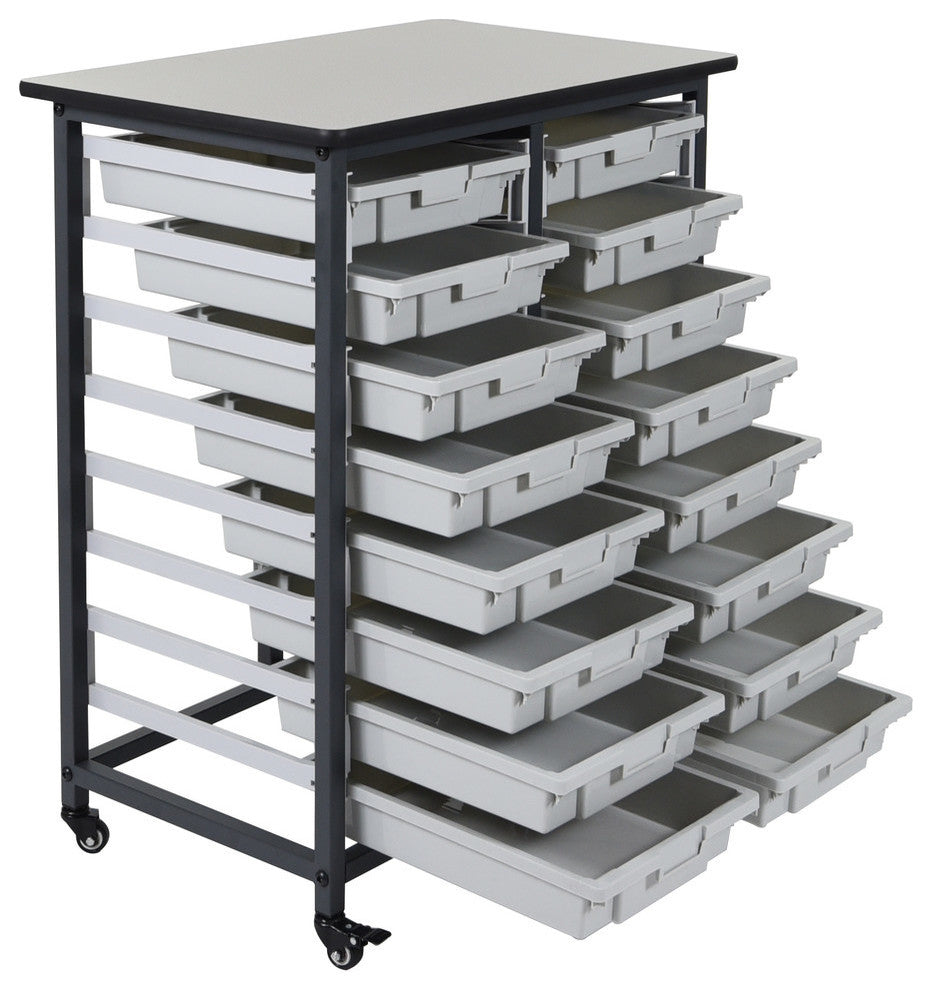 Luxor MBS-DR-16S Mobile Bin System, Double Row