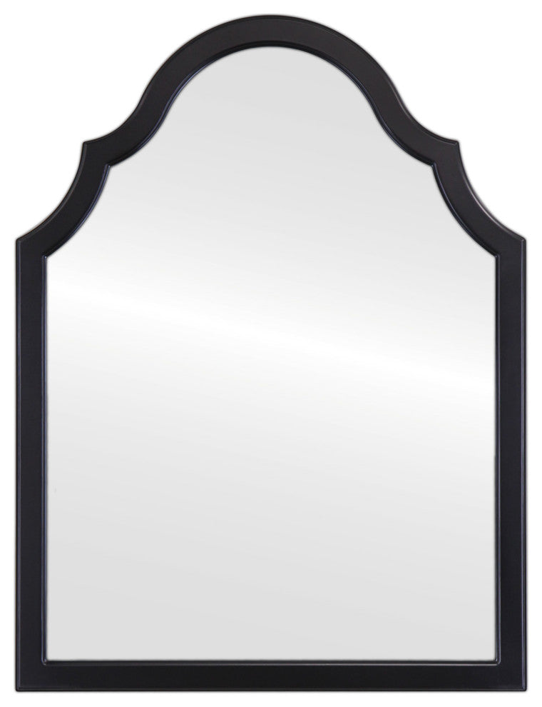 Pescara Framed Vanity Mirror, Peaks Cathedral, 24.4"x32.4", Matte Black
