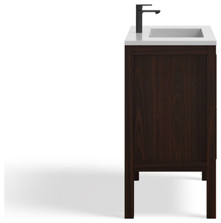 The Shiloh Bathroom Vanity, Dark Walnut, 36", Single Sink, Freestanding