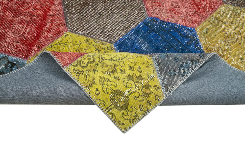 Rug N Carpet - Hand-Knotted Oriental 6' 8" x 10' 2" Overdyed Patchwork Area Rug