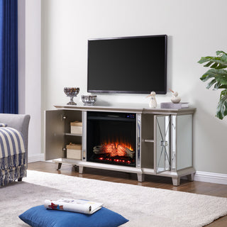Edensor Mirrored Electric Fireplace Media Console