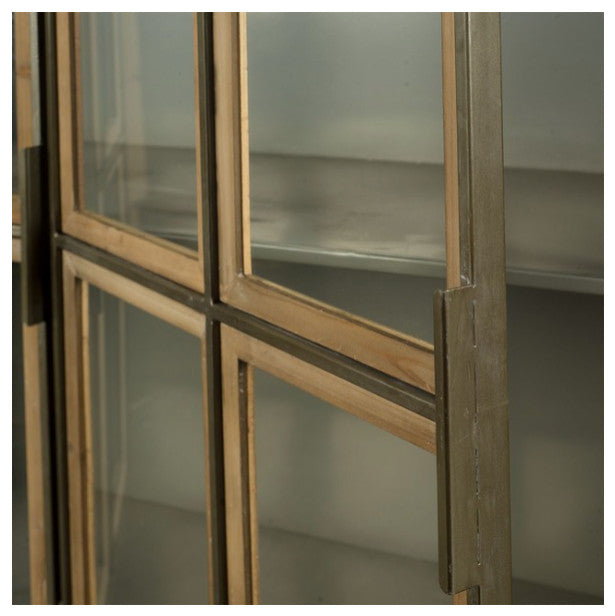 Pender 63"L Black Metal Glass Door Display Cabinet