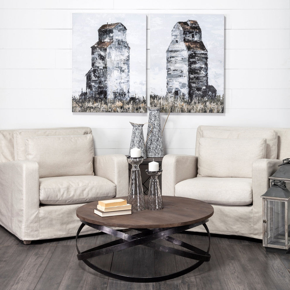 Black and White Textured Jug Vase