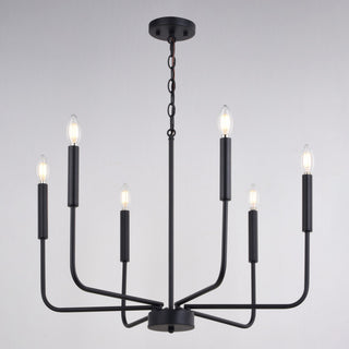 Beldon 6-Light Black Contemporary Chandelier Candelabra