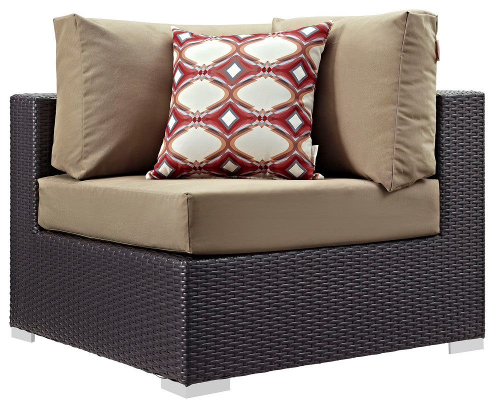 Espresso Mocha Convene 8 Piece Outdoor Patio Sectional Set