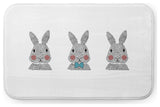 24" x 17" Bunny Triplets Bathmat, Explorer Blue