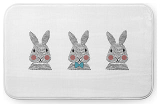 24" x 17" Bunny Triplets Bathmat, Explorer Blue