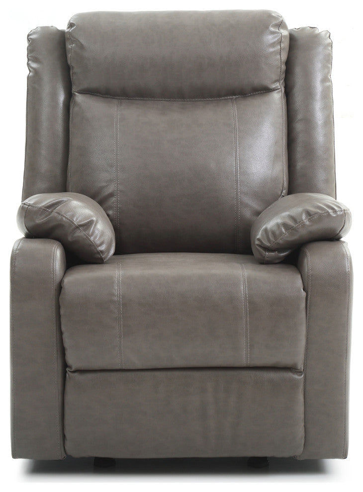 Osino Faux Leather Rocker Recliner, Gray