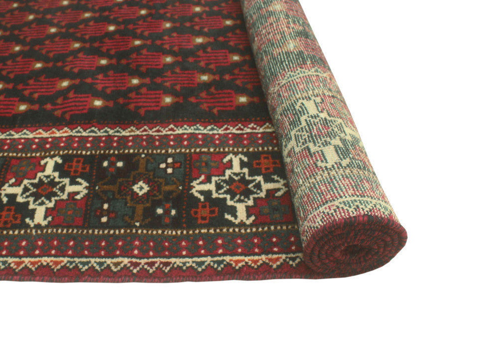 Vintage Distressed Bethzy Charcoal/Red Runner, 4'2x9'6