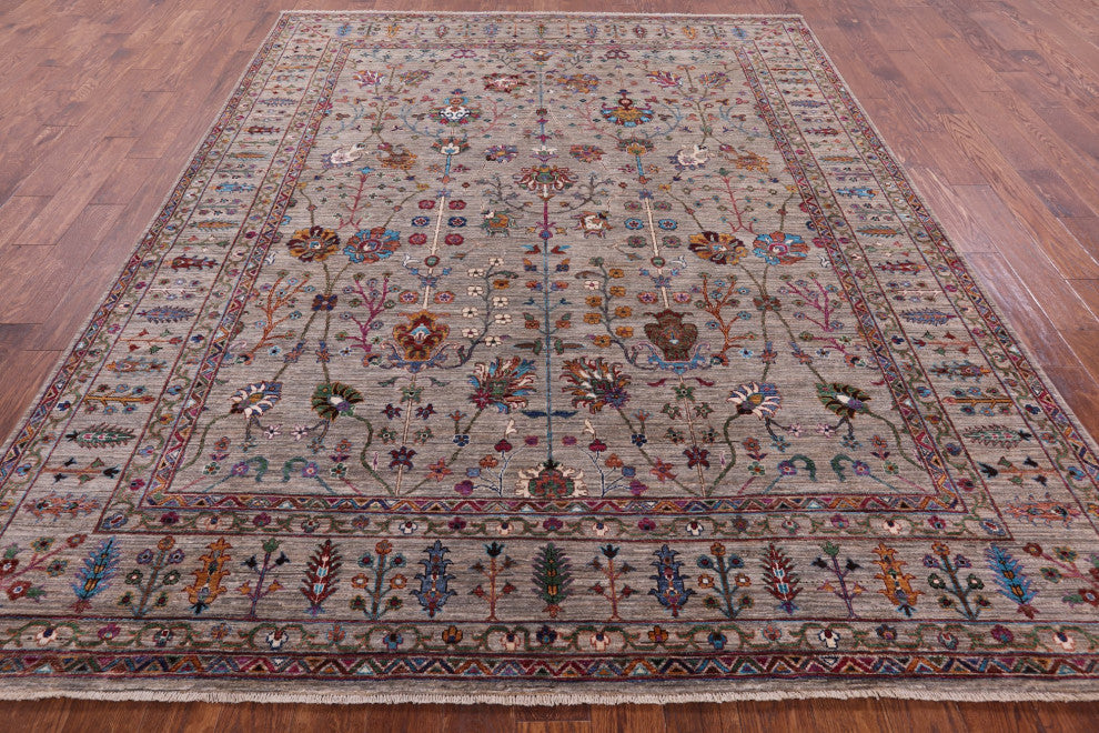 8' 0" X 10' 2" Persian Tabriz Hand-Knotted Wool Rug Q8180
