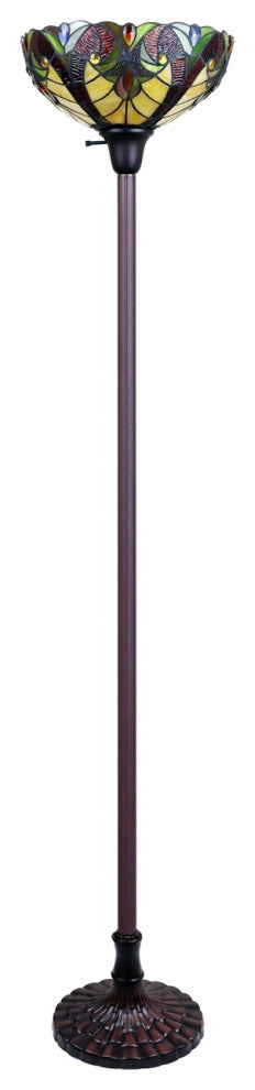 Chloe Lighting Adia Tiffany-Style Dark Bronze 1- Floor Lamp 14" Shade