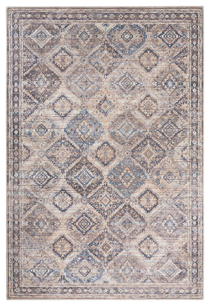 Nicole Curtis Nc Series 1 4' x 6' Ivory/Latte Machine Washable Area Rugs
