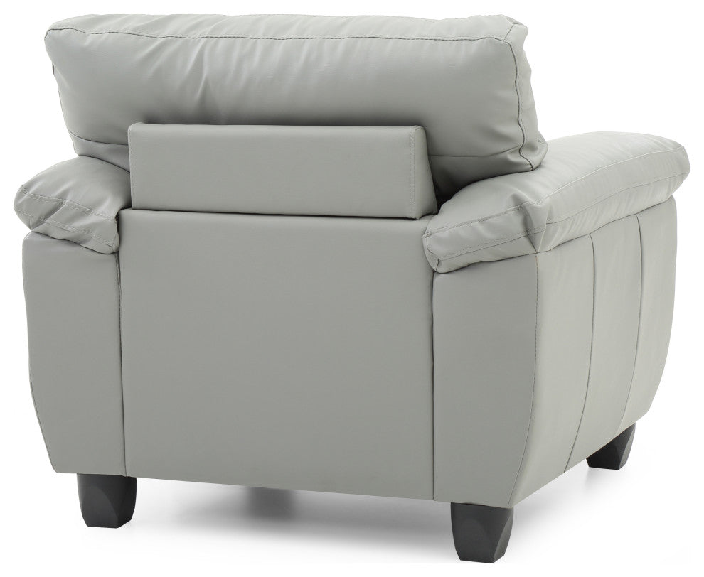 Paulden Faux Leather Chair, Gray