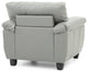 Paulden Faux Leather Chair, Gray