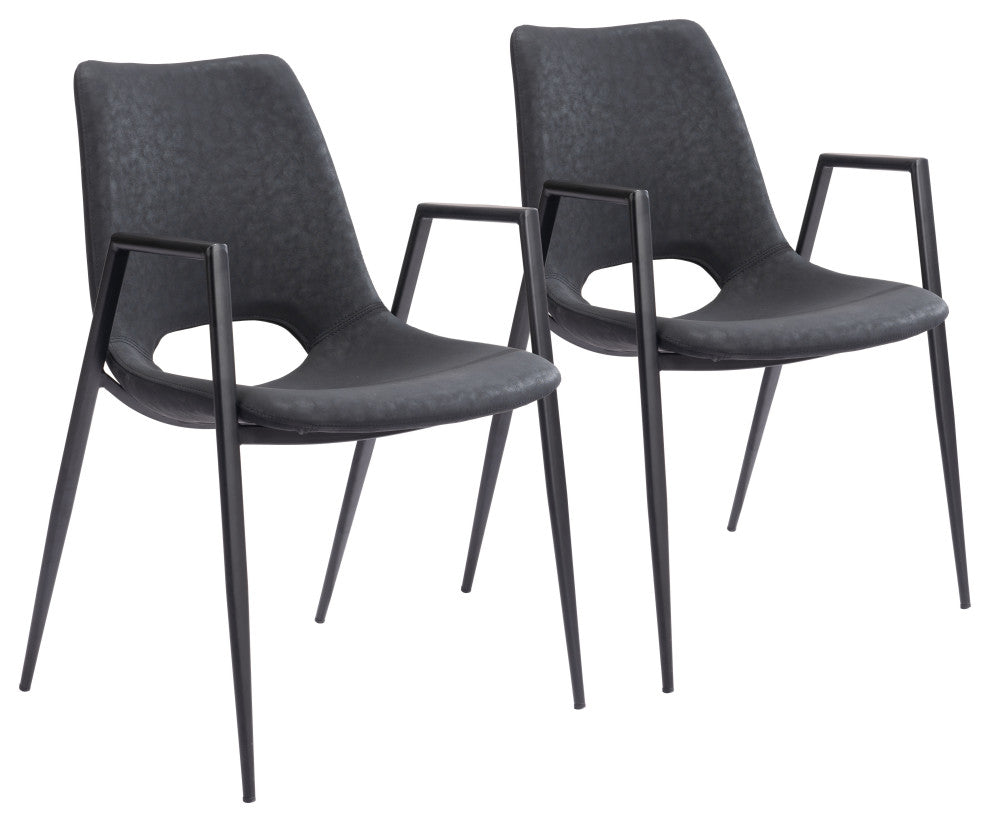 Desi Dining Chair, Set of 2 Black