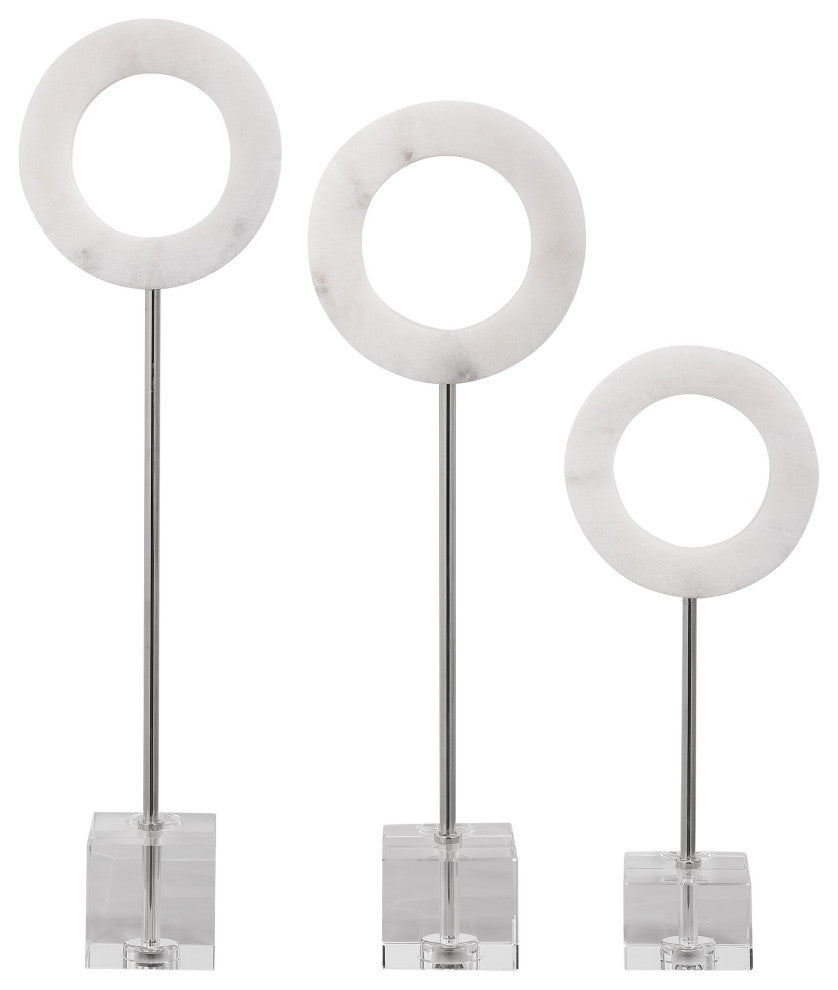 Uttermost 3-Piece Coin Toss Marble Ring Set