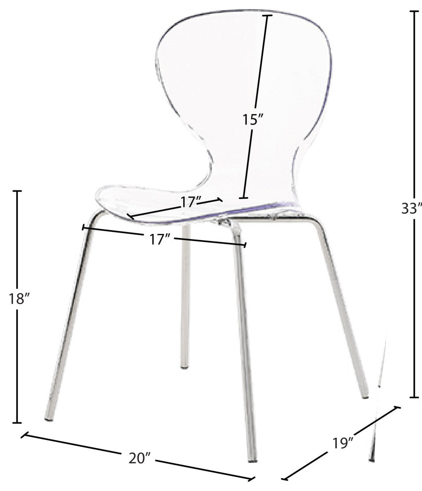 Clarion Dining Chair (Set of 2), Chrome