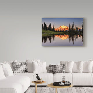 Pierre Leclerc 'Tipsoo Lake Sunrise' Canvas Art, 24"x16"
