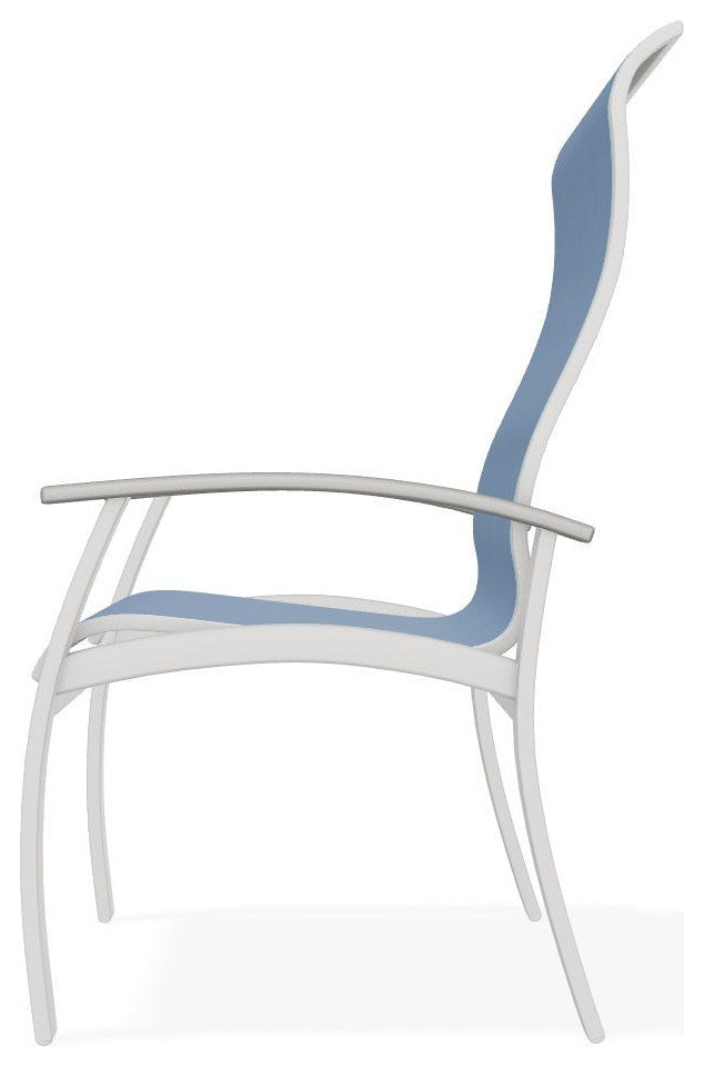 Belle Isle Sling Outdoor Dining Chair, Sky/Snow