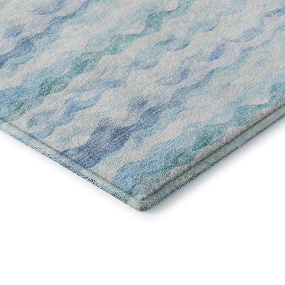Addison Premium Washable Mayfield AMF195 Blue 2'6" x 3'10" Rug