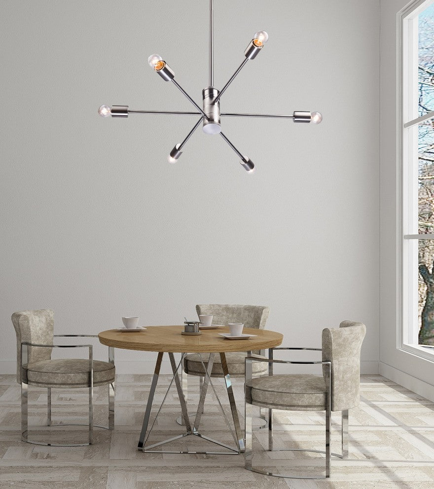 Adjustable Arm Light Fixture, Shiny Nickel
