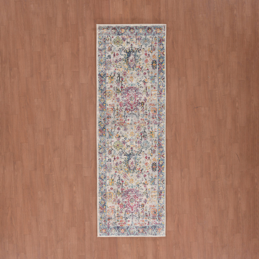 Montana Carrey Runner, Gray, 2'7" x 8', Bordered