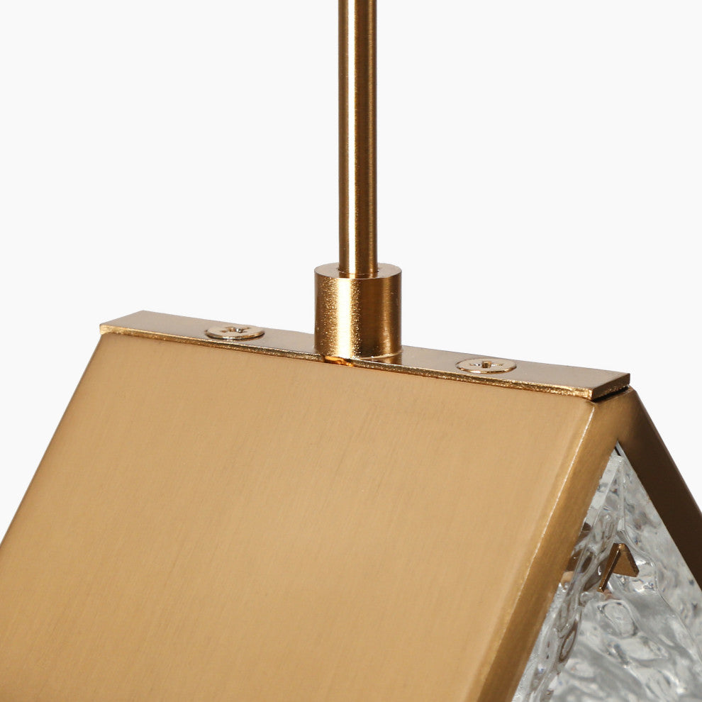 LNC Cendrillon 5-Light 40" Modern Square-Loop Acrylic LED Chandelier, Gold